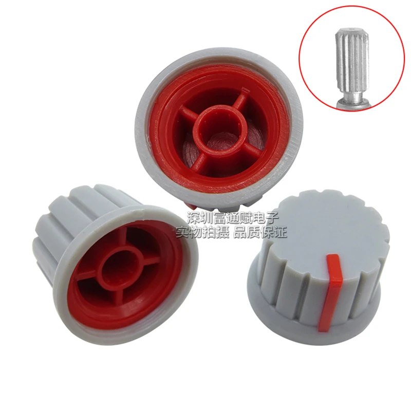 10pcs Two-color potentiometer cap Encoder Band switch Plastic Knob 24MM*15MM Flower handle hole 6MM | Обустройство дома