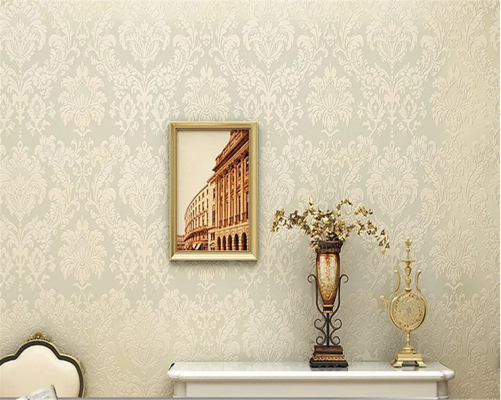 

High quality European Damascus relief 3D wallpaper mural modern home interior white beige paper roll papel de parede Beibehang