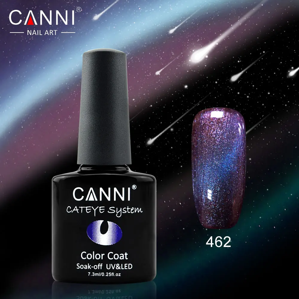 462 CANNI 7,3 мл Магнитный Гель-лак «кошачий глаз» 51024 маникюрный салон продукты 12 цветов замачивают Хамелеон кошачьи глаза Блестящий Гель-лак для ногтей - Цвет: 462
