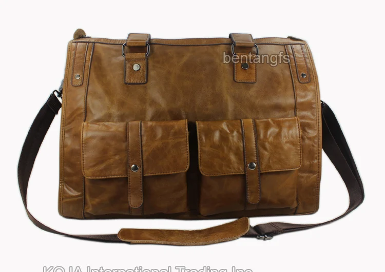 100% натуральная кожа Для мужчин дорожные сумки большой багажные кожаная сумка