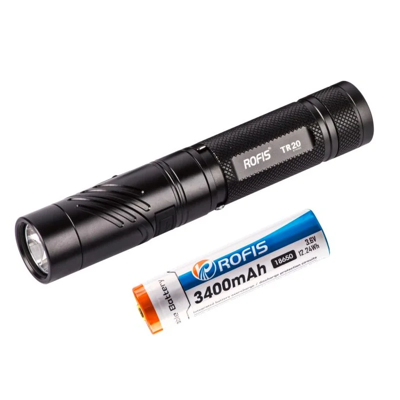 ROFIS TR20 светодиодный фонарь 1100лм CREE XP-L HI V3, вращается на 90 градусов, перезаряжаемый фонарь Anglelight с батареей 18650