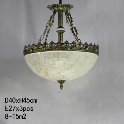 D40cm Средиземноморский стеклянный корпус мозаичная Подвесная лампа потолочная Ретро Подвесная лампа для спальни богемные подвесные светильники для ресторанов - Цвет корпуса: D40cm