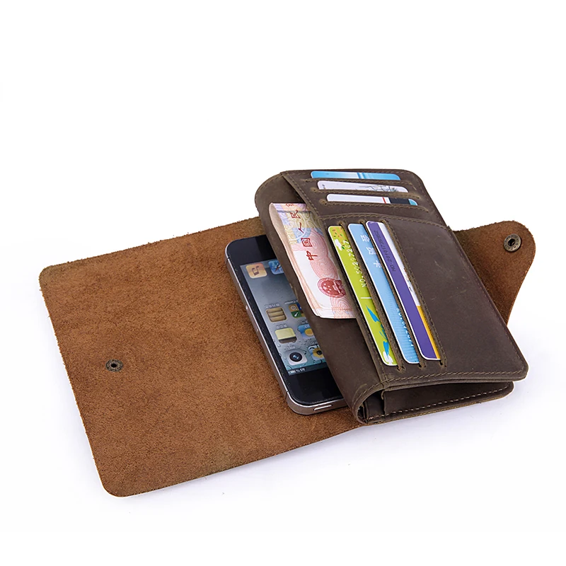 Мужской классический винтажный кошелек из натуральной кожи с карманом для монет мужской бумажник воловьей