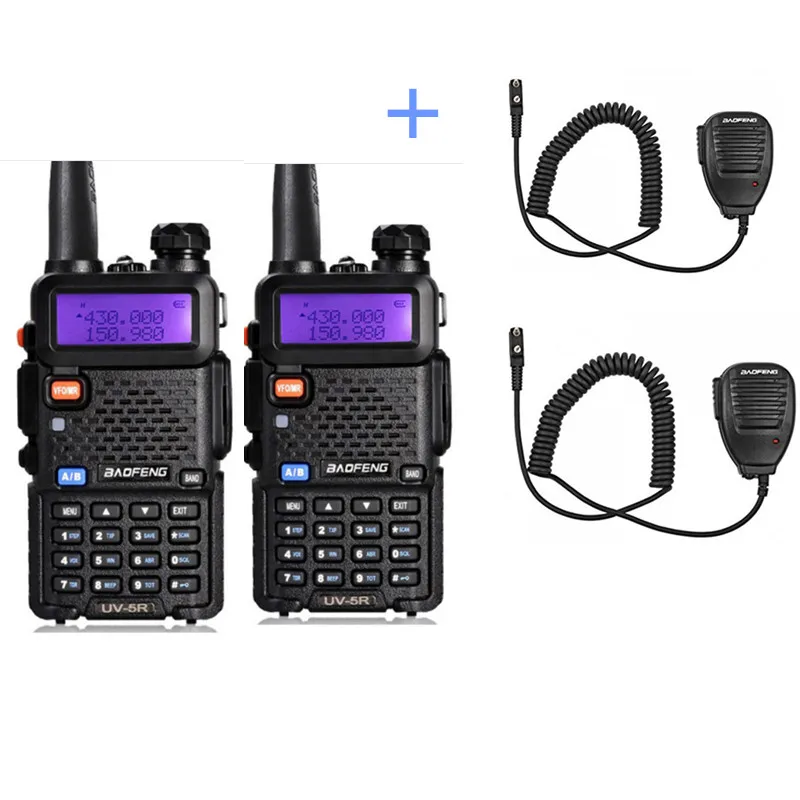 Add speaker mic 2 шт. UV5R двухстороннее радио Pofung BF-UV5R fm-трансивер UV 5R Любительская yaesu cb радиостанция telsiz Baofeng UV-5R рация - Цвет: Add speaker mic