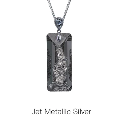 Jet Metallic Silver Блестящий Кристалл, декоративный большой прямоугольник, хрустальный кулон, горный хрусталь, хрустальный светильник, подвесной светильник, декоративный кулон - Цвет: Jet Metallic Silver