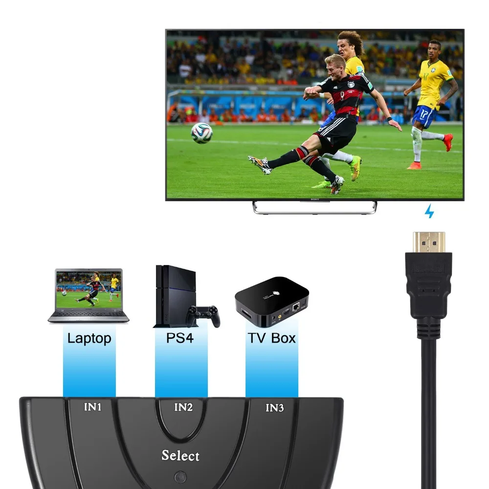 (Доставка из Китая/Испании) Neoteck 3 порта HDMI коммутатор с USB кабелем питания 4K 3D