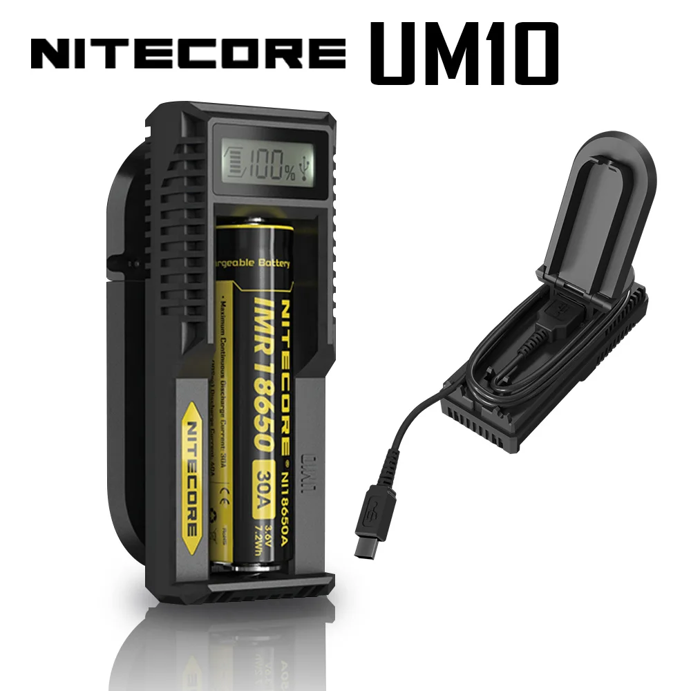 Nitecore UM10 Nitecore UM10 Digital Smart USB Батарея Зарядное устройство Digi Зарядное устройство ЖК-дисплей Дисплей для 18650 17650 17670 RCR123A 16340 14500 литий-ионный Батарея - Цвет: Nitecore UM10