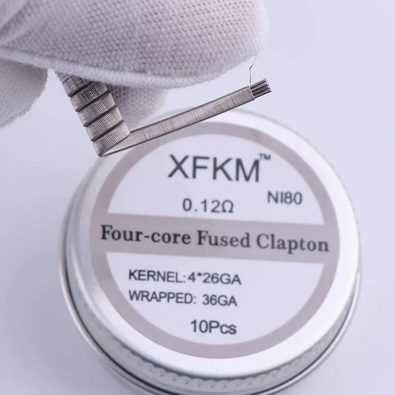 XFKM NI80 высокая плотность Clapton готовые катушки для электронной сигареты RDA RTA RBA атомайзер мод нагревательный провод