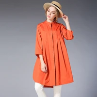 oversize womens casual shirts loose shirt three quarter sleeve spring new plus size open fork shirt xl to 5xl red black