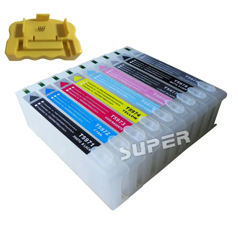 T5961 T5969 1 шт. чип resetter + 9 чернильных картриджей картриджи для принтера EPSON Stylus Pro 7890