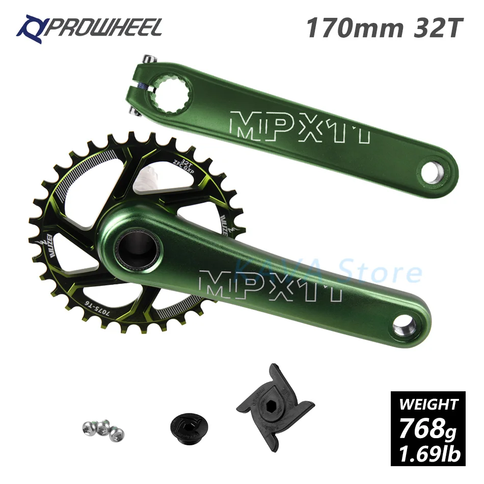 170mm Green 32T MTB велосипед кривошипно костюм звездочки 170 мм горный велосипед звездочка цепной передачи узкая широкая цепь из колец цепь 30/32/34/36/38T передняя Звездочка для SRAM GXP XX1 X9 модными принтами XO - Цвет: 170mm Green 32T