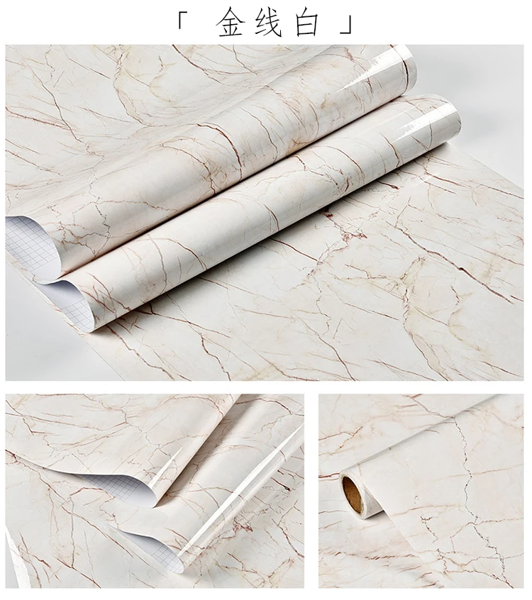 80cm Kitchen oil stickers self-adhesive marble pattern waterproof cabinet stove countertop wallpaper desktop bathroom renovation