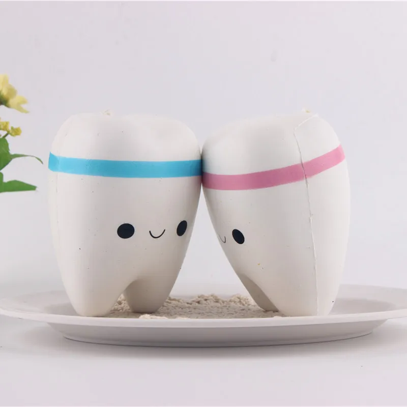 

11cm Adorable Jumbo Tooth Squishy Toy Simulation Cute Teeth Soft Squishy Super Slow Rising Squeeze Bread Kids Toys Gifts