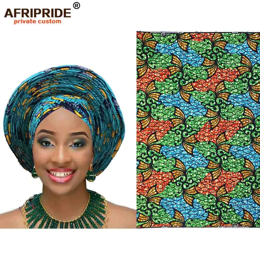Африканский модный головной убор для женщин AFRIPRIDE bazin richi, ручная работа, хлопок, воск, принт, женский головной убор A19H001 - Цвет: 324J