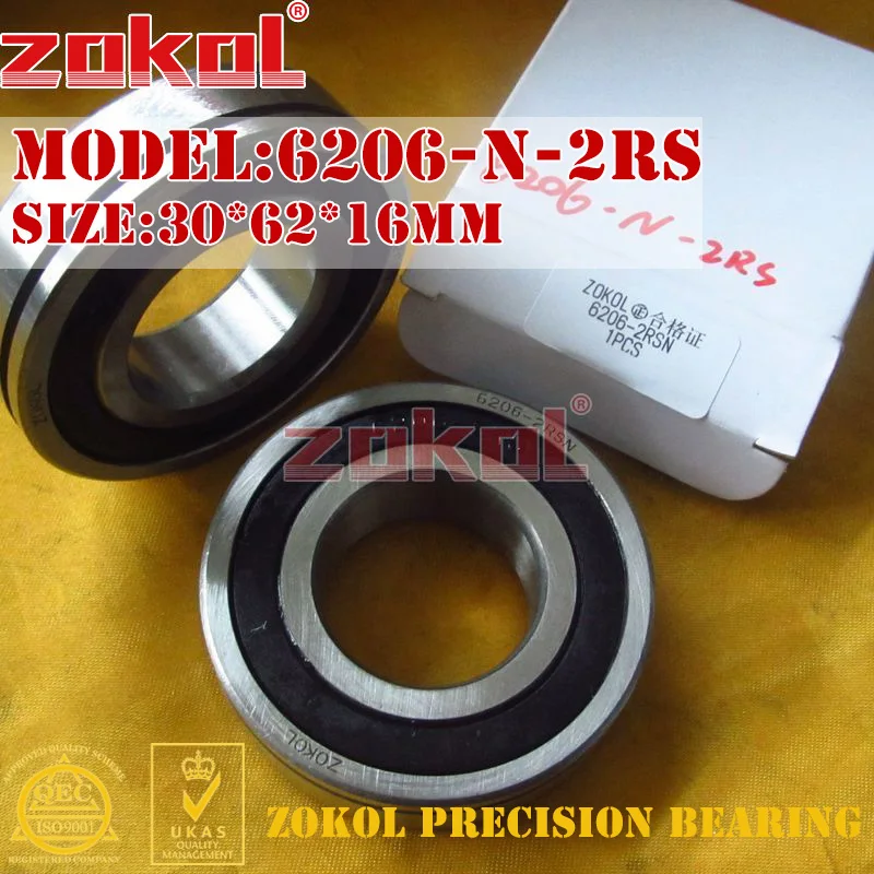 ZOKOL 6206RS подшипник 6206 2RS N RS Z3V3 6206 ZZ Z1 S6206zz 6206-2RSN глубокий шаровой подшипник 30*62*16 мм