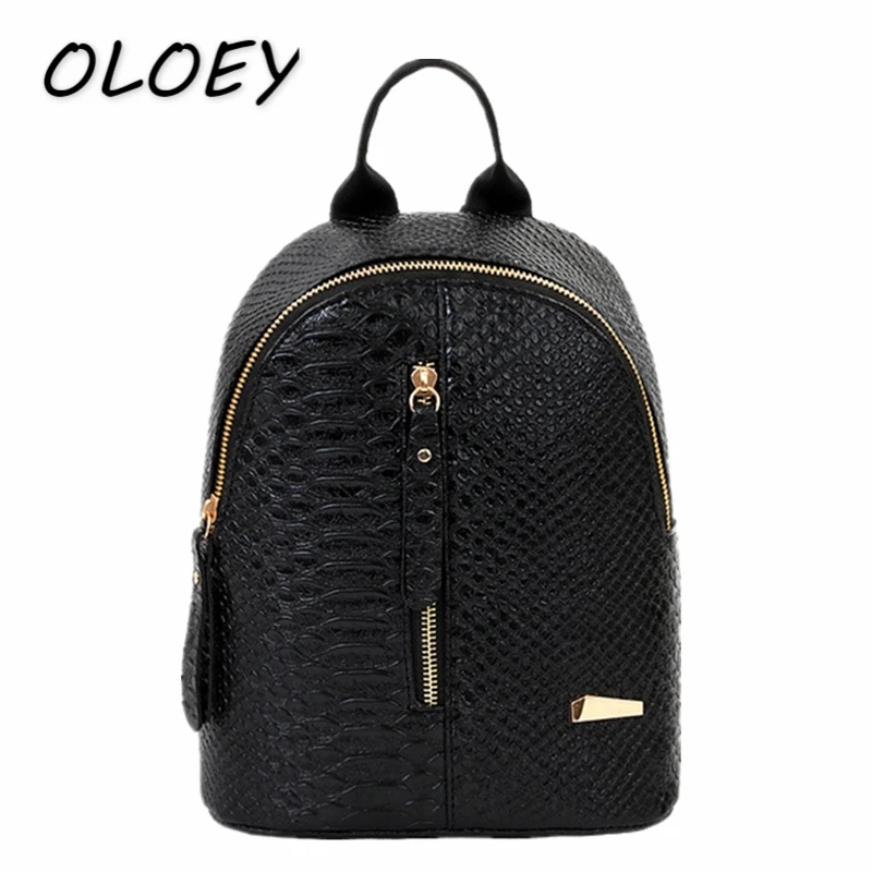 Женский мини рюкзак с рисунком аллигатора женский из искусственной кожи Mochila для