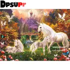 5D, сделай сам, полноразмерная, круглая алмазная живопись-лошадь страны чудес-Набор для вышивки крестом, вышивка, мозаика, Декор, Детский пазл ручной работы