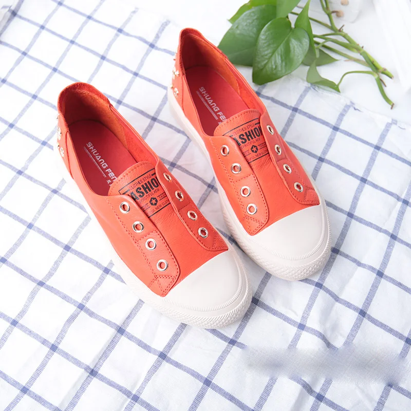 SHUANGFENG 2018 Spring Fashion Rivet White Shoes Women Sneakers Leather Flats for Woman Ladies Casual zapatos mujer | Обувь
