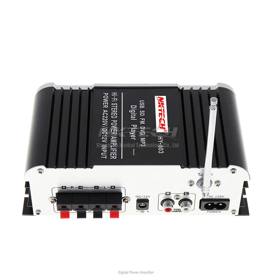 Цифровой автомобильный усилитель NKTECH с Bluetooth 2x41 Вт Hi Fi стерео бас USB SD MP3 DVD DSP 12 в