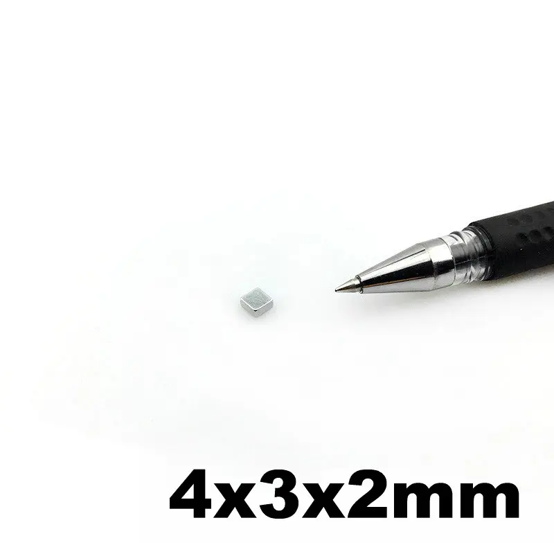 

Block cubes Magnets 4x3x2mm Precision Neodymium Sensor Magnets N42 Powerful Tinny Permanent Magnetics for Experiment 200pcs