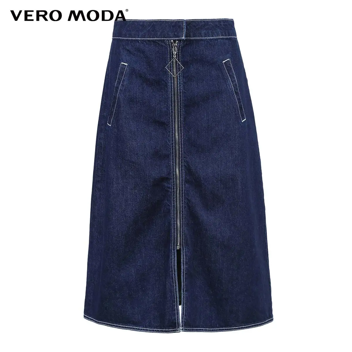 Vero Moda New Women's Decorative Zip A-lined Denim Skirt | 318337519