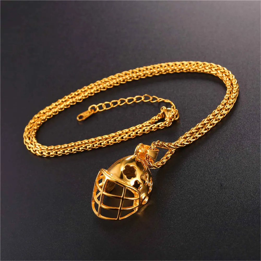 Нержавеющая сталь спортивный мяч с подвеской в виде шлема для регби ожерелье