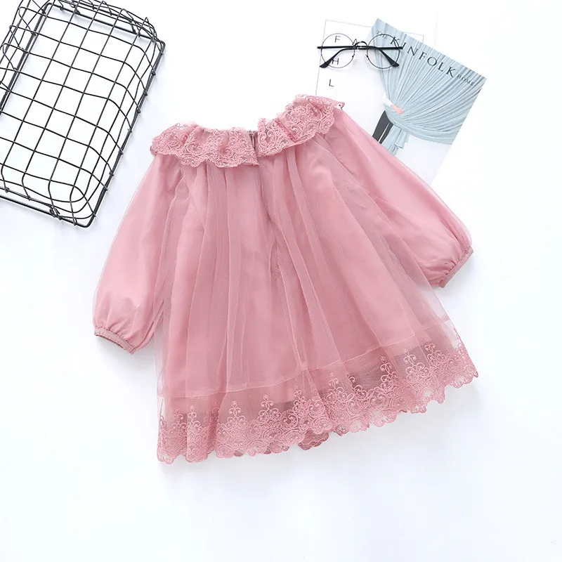 Одежда для девочек Новинка весна-осень 2018 модная одежда детское Сетчатое платье
