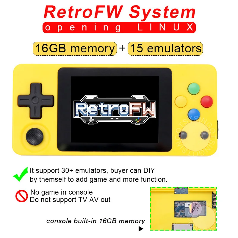 Новая игровая консоль LDK 2,7 дюймов LINUX RetroFW система DIY ретро игровая видео плеер 48 ГБ встроенные 10000 Ретро игры управление на 360 градусов