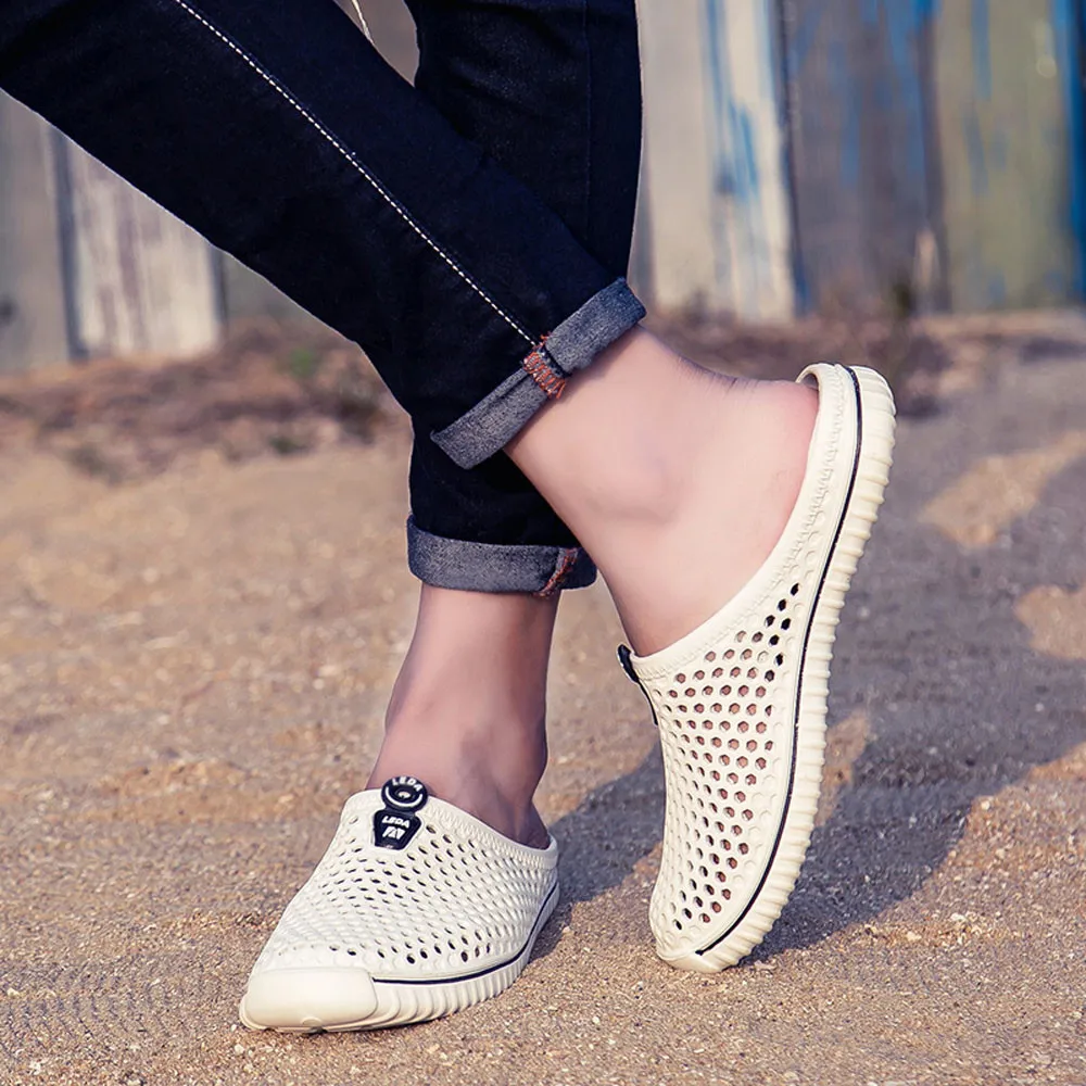 Men Shoes Unisex Summer Hollow Slippers Casual Fashion Big Size 39-46 Beach jun11 | Обувь
