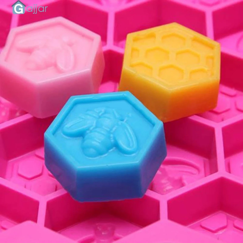DIY Silicone 19 Cell Bee Honeycomb Cake Chocolate Soap Candle Bakeware Mold Mould Dropshiping Feb22 | Дом и сад