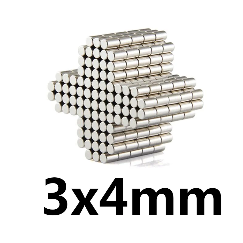 50 шт. 3x4 Круглые неодимовые Дисковые магниты NdFeB диаметр 3 мм x 4 N35 Супер мощный