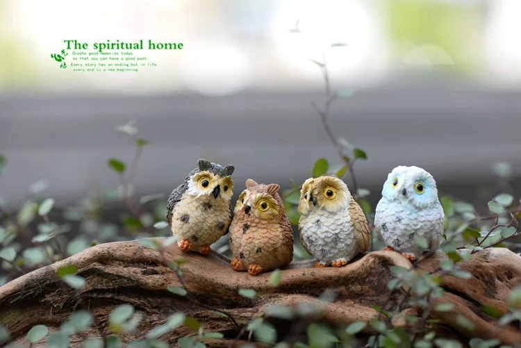 Распродажа 1 шт./лот мини птичка Минерва маленькое украшение Сова Фея Сад