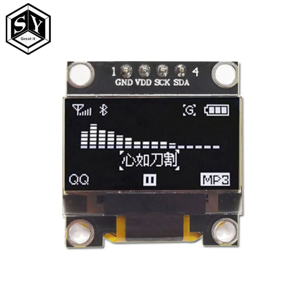 0,96 дюймов IIC Серийный белый OLED дисплей модуль 128X64 IEC SSD1306 12864 плата с ЖК-экраном GND VCC SCL SDA 0,9" для Arduino черный - Цвет: white 4pin