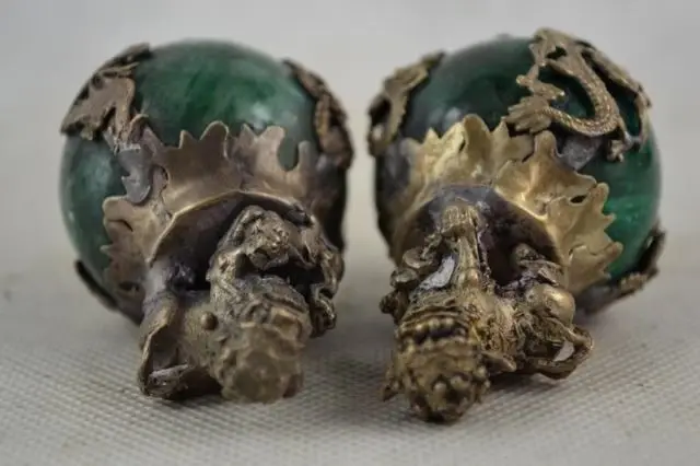 Китайская статуя фэн-шуй-фу собаки кирины серебра Феникса нефрита | Дом и сад