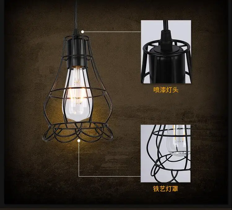 Креативная люстра в стиле лофт для интерьера потолочная лампа железный