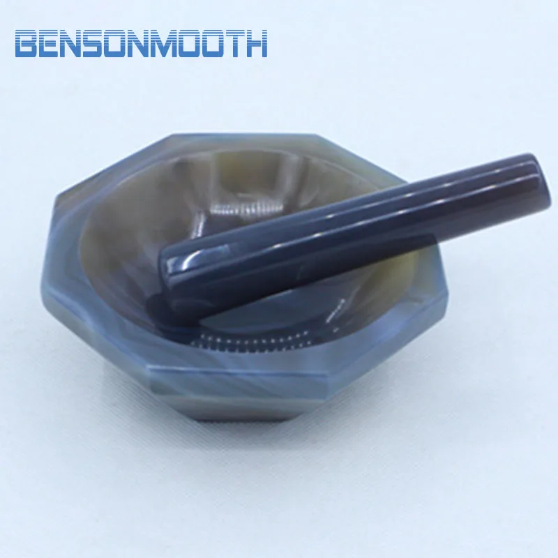 

Natural Agate Mortar and Pestle ID=100 mm 4.6" OD=118 mm Lab Grinding