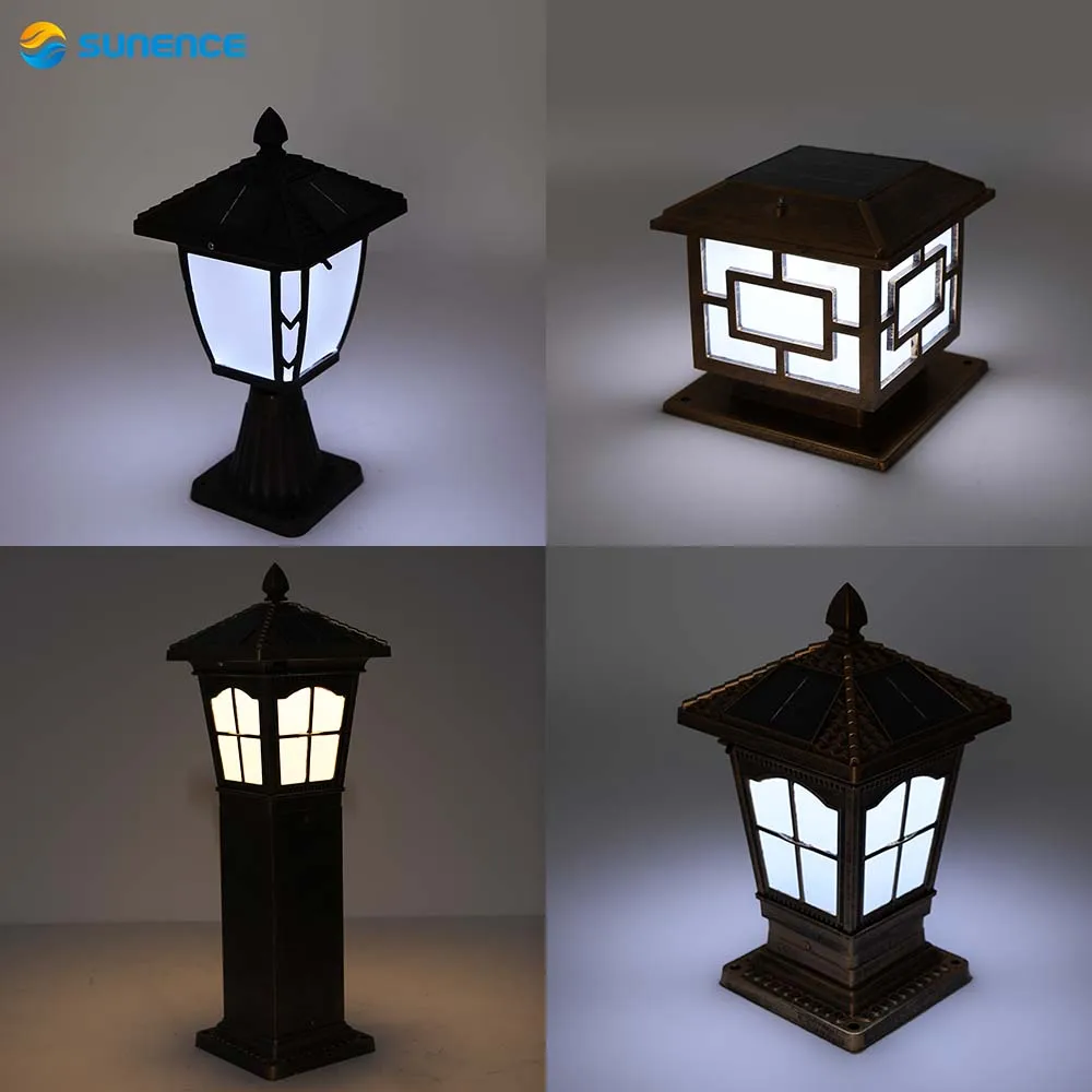 Sunence Solar Light Square Garden pillar Pathway Lamp Caplights Lawn Post 3.7V 1.2W Aluminum Warm White/Cool White | Освещение