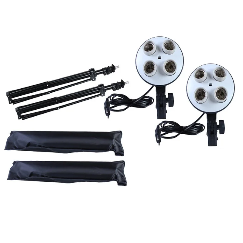 Фотостудия светильник ing Kit 2 шт* 4 патрон лампы+ 2 шт* 50*70 см софтбокс+ 2 шт* 2 м светильник Стенд Фото софтбокс