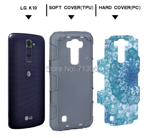 2 в 1 Мандала с цветами раньше для LG K7 k10 G5 жесткий и мягкий резиновый Гибридный