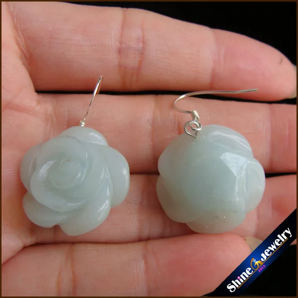 Женские серьги с амазонитом 100% натуральный камень зеленый цвет 925 SterlingSilver apats