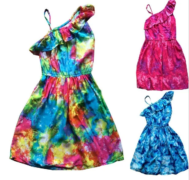 Платье для девочек мягкие платья на подтяжках детская цветная летняя пляжная