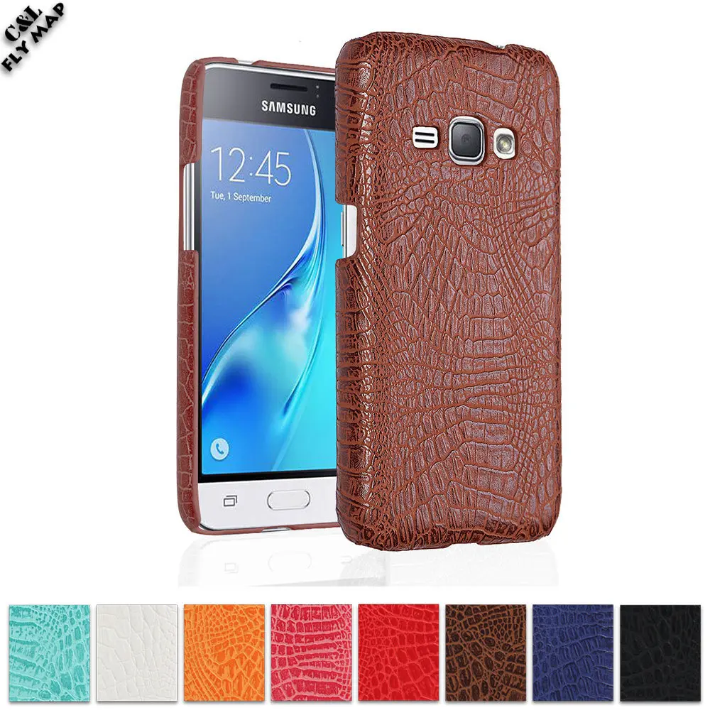 Защитный чехол из крокодиловой кожи для Samsung Galaxy J1 2016 SM J120 жесткий защитный ПК