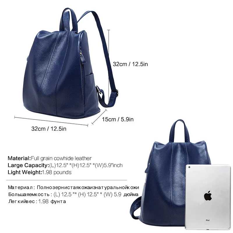 New Genuine Leather School Backpack For Women,Fashion Travel Shoulder Bag Female Casual Sac A Dos Purse Bagpack mochila