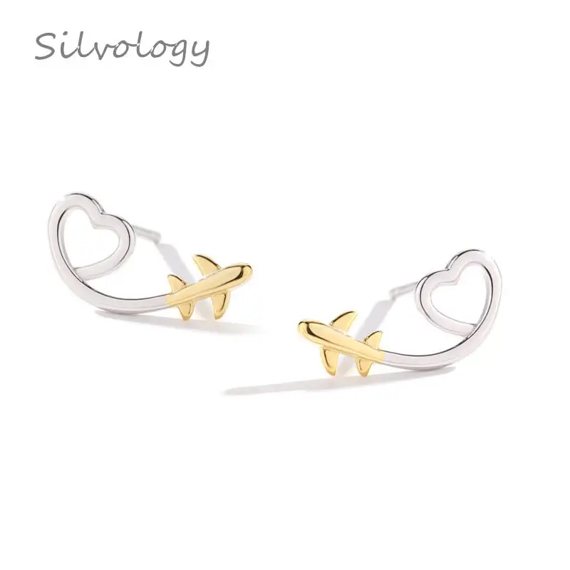 Серебряные украшения Silvology 925 пробы в виде сердца с разделением цветов милые 2019