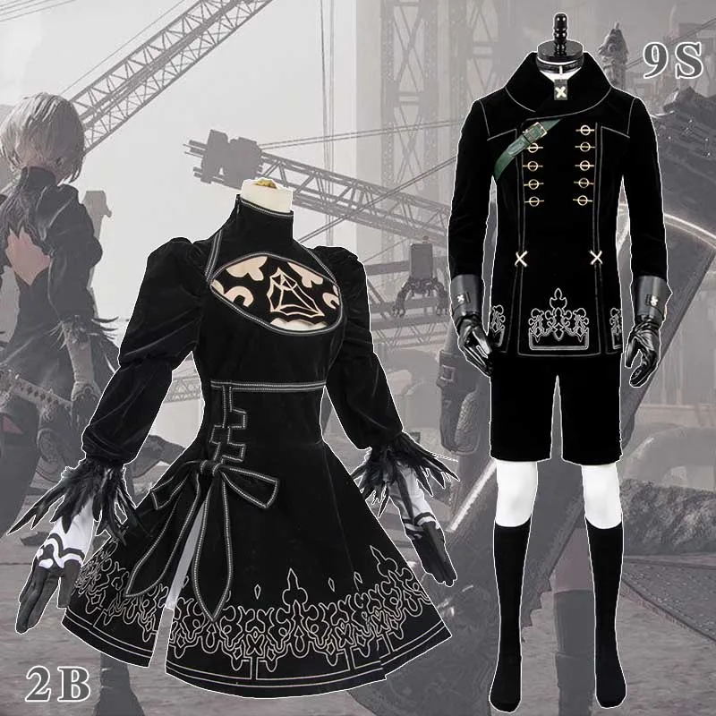 NieR: Automata YoRHa No.2 Тип B платье для костюмированной вечеринки и одежда No. 9 S 2B 9S полный