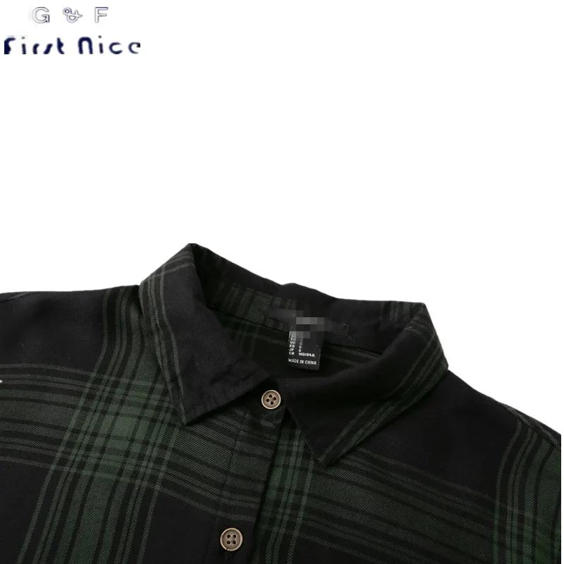 Женщины Блузки 2017 Новая Коллекция Весна Мода Хлопок Плед С Длинным Рукавом Turn down