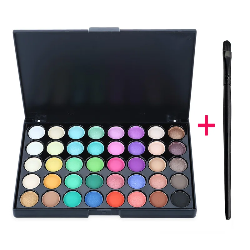 40 colors Brush0 15/28/40/80/120 Цвета макияж глаз ню палитра матовые тени для век Палитра Блеск порошок тени для век земные тени для век набор - Color: 40 colors Brush0