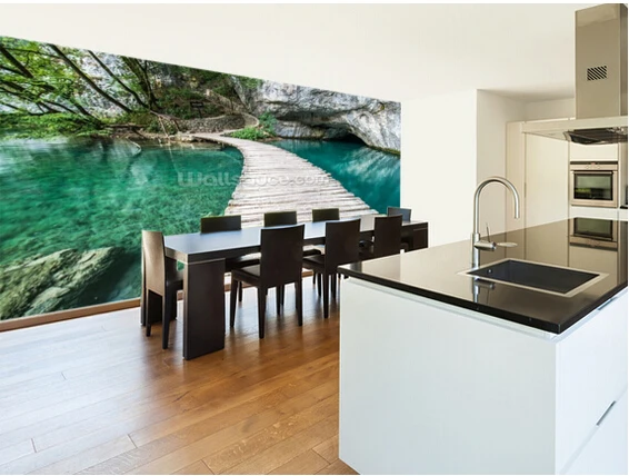 Пользовательские обои с природным пейзажем плицитарный мост 3D фото для гостиной