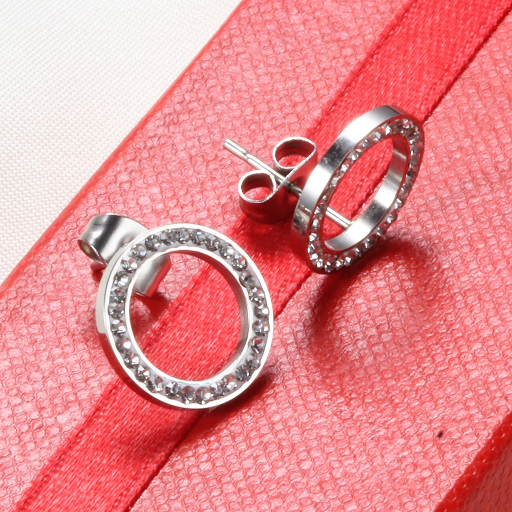 Женские серьги гвоздики с кристаллами из нержавеющей стали 316L|earrings diy|earrings