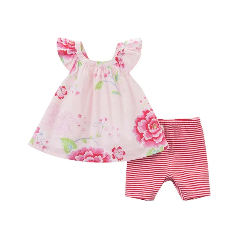 floral Dave bella/летние комплекты одежды для маленьких девочек; модные детские костюмы с цветочным принтом; детская одежда высокого качества; DBA6612 - Цвет: floral
